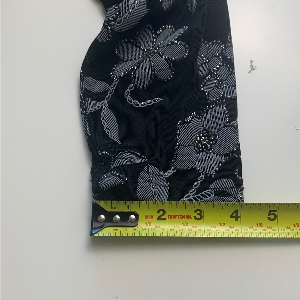 Black w Blue Grey Embellishments and Sparkles Long Sleeve Formal Jacket - Picture 14 of 14